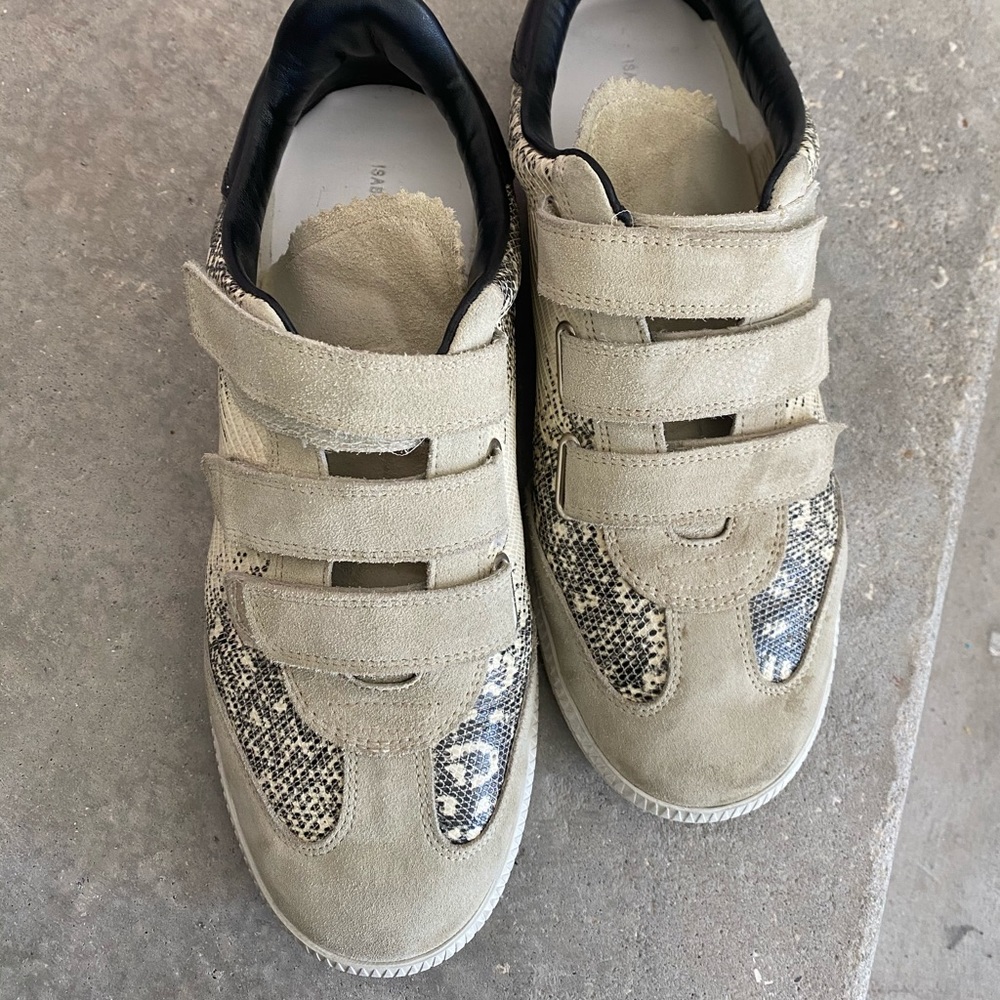 Isabel Marant Beige and Black Sneakers